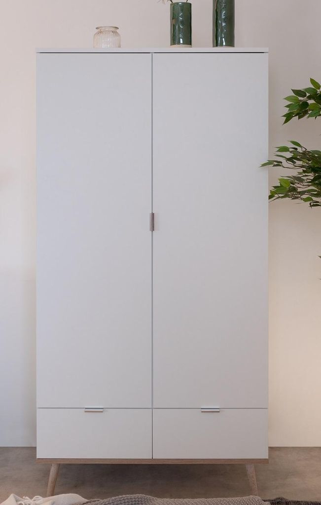 Kleiderschrank Oslo | Skandinavisch | weiß / Sonoma Eiche