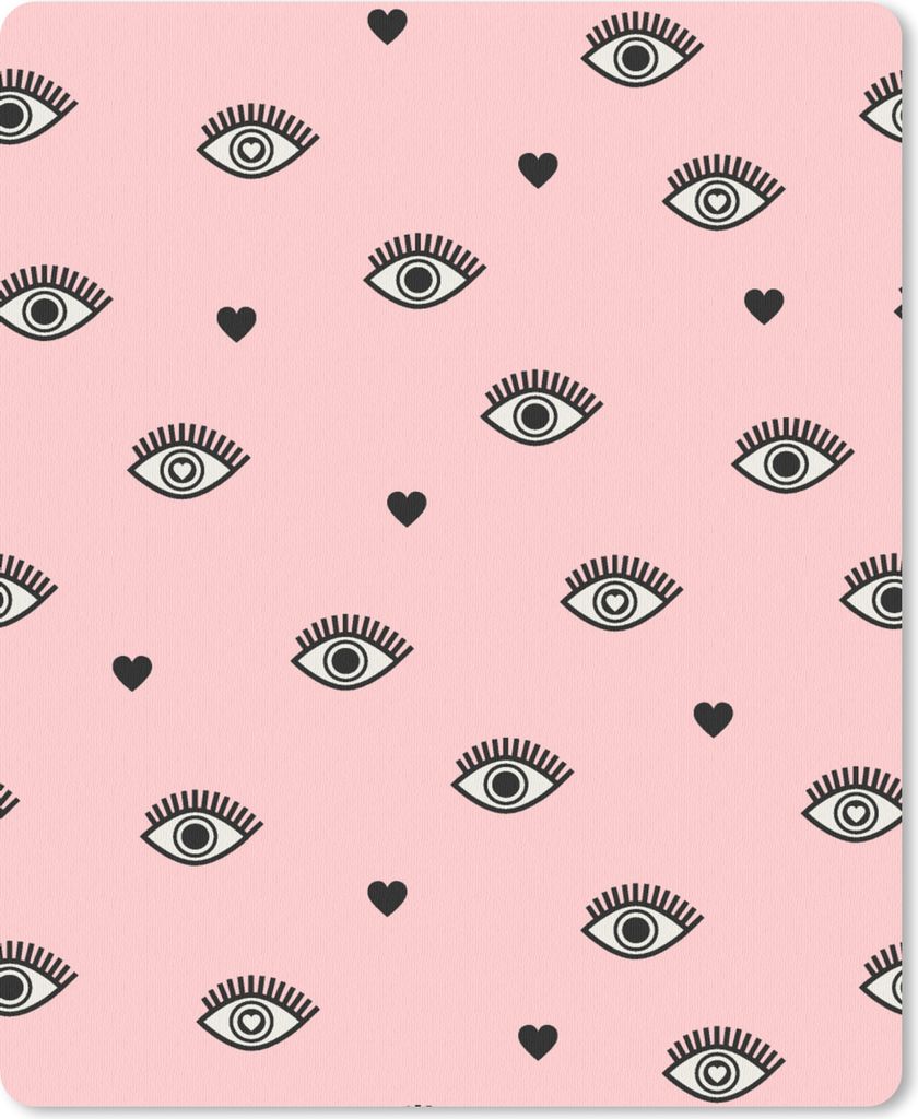 MuchoWow Mauspad Mousepad Mädchen - Augen - Rosa - Muster - Mädchen - Kinder - Kinder 30x40 cm - Mousepads - Maus Mat - Pad - Mausunterlage - M...
