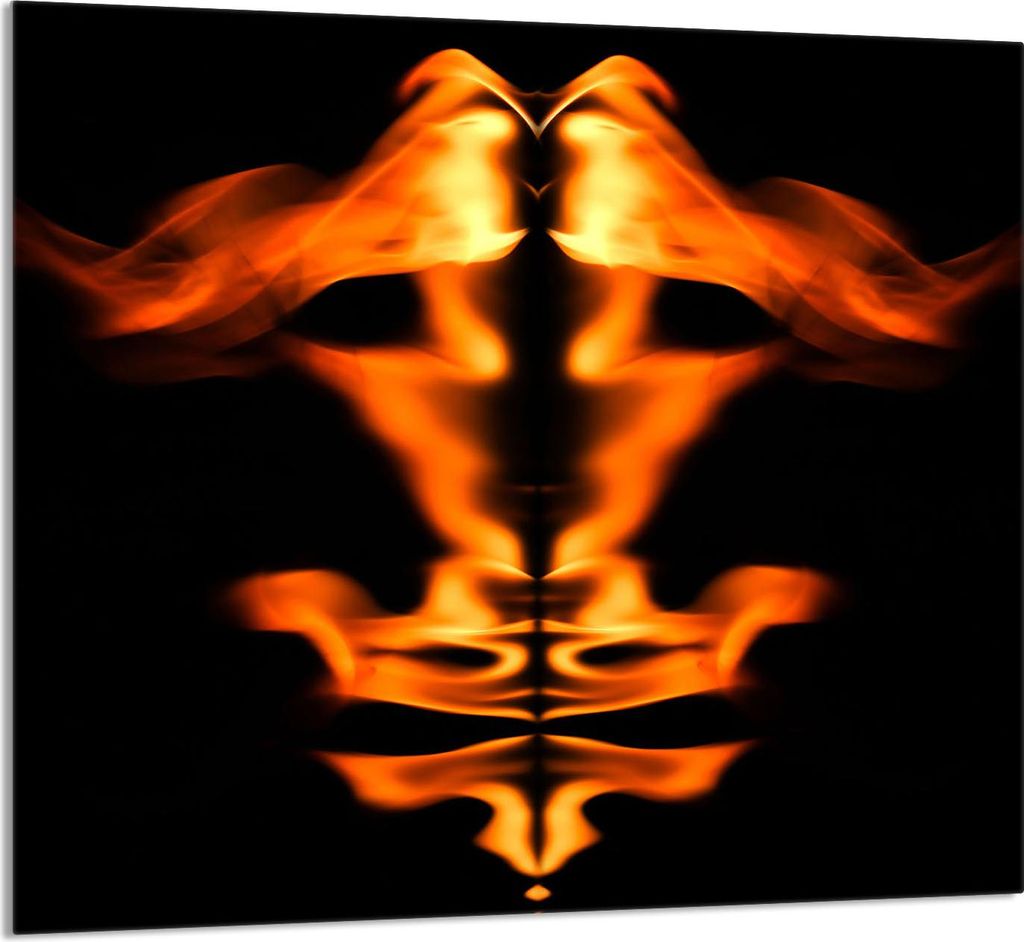 GLASPLATTE FÜR KÜCHE 65x60 Feuer