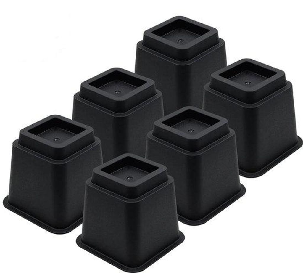 JustValue Set di 6 rialzi per mobili Nero – 13 cm – Max. Immagine del prodotto 