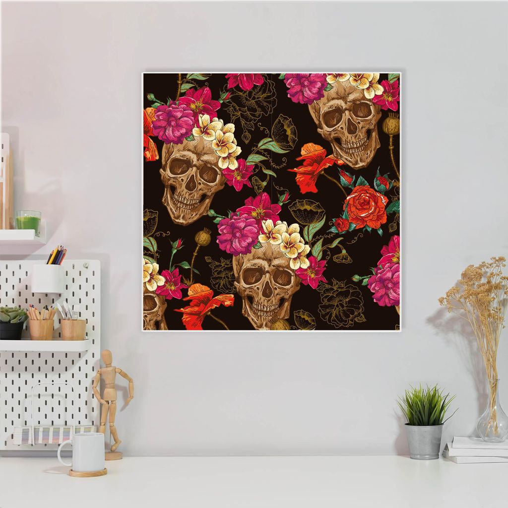 Design Stahlmagnettafel Quadratisch 50x50cm Los Dias de Muertos