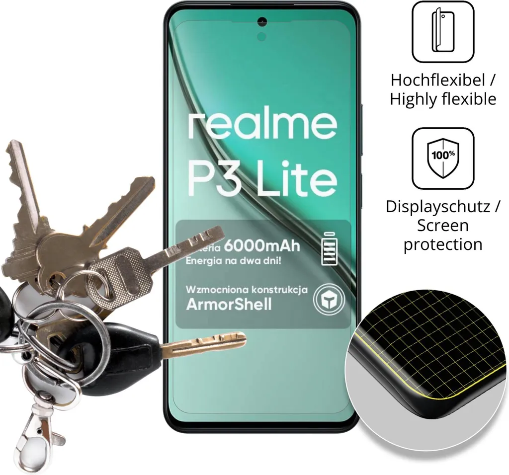 Realme P3 Lite 4G: Pack 2 Pellicole Matte. Stop Riflessi e Ditate! - 3