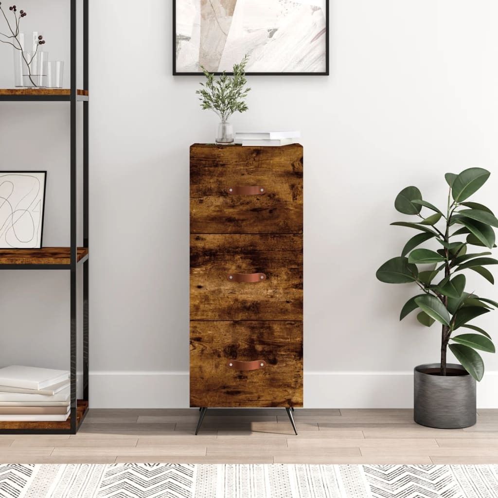 "2026 Promotion" Sideboard Wohnzimmer - Räuchereiche - 34,5x34x90 cm Holzwerkstoff - Kommoden CC29377