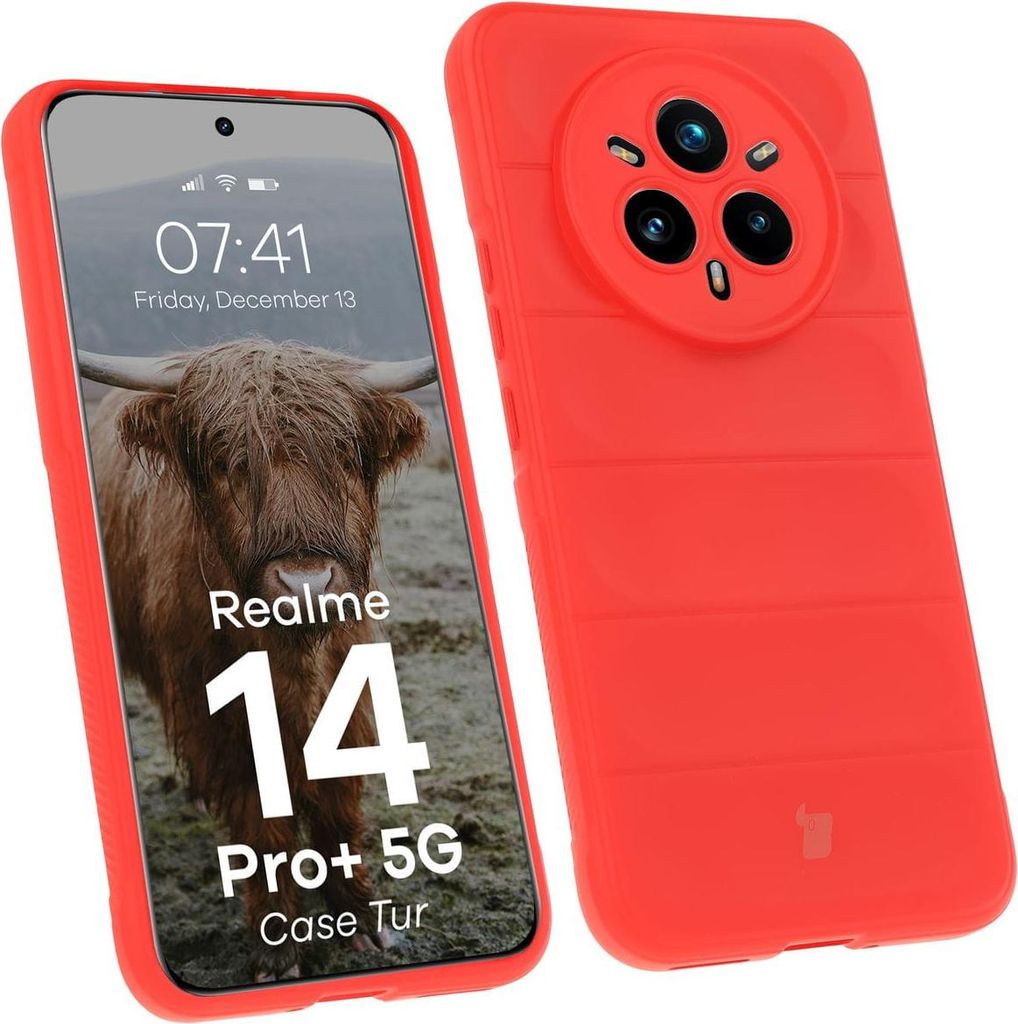 Gepanzerte Bizon Tasche Tur für Realme 14 Pro Plus 5G, rot