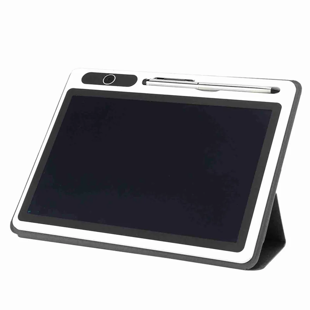 Blocco note elettronico, tavoletta LCD, blocco da disegno, materiale da lavoro, strumento per colorare a mano, 9 pollici (nero (con copertina in Pelle finta))