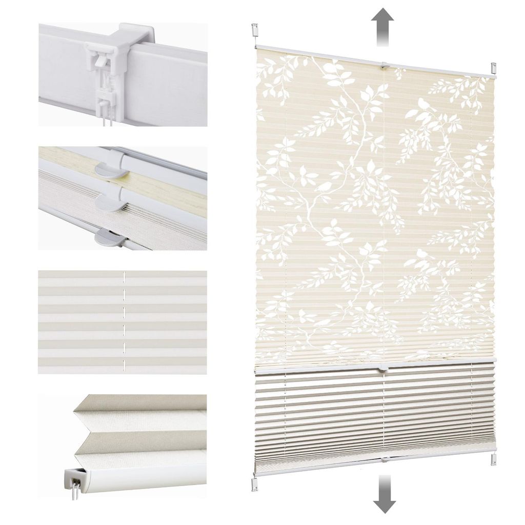 Plissee ohne Bohren Klemmfix 70x130cm Beige, Day & Night Produktbild 