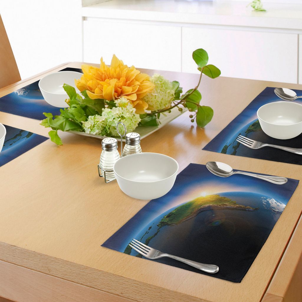 ABAKUHAUS Welt Platzmatten, Früher Morgen in Südamerika Kontinent Rising Sun Day's Cycle Theme, Tiscjdeco aus Farbfesten Stoff für das Esszimmer...