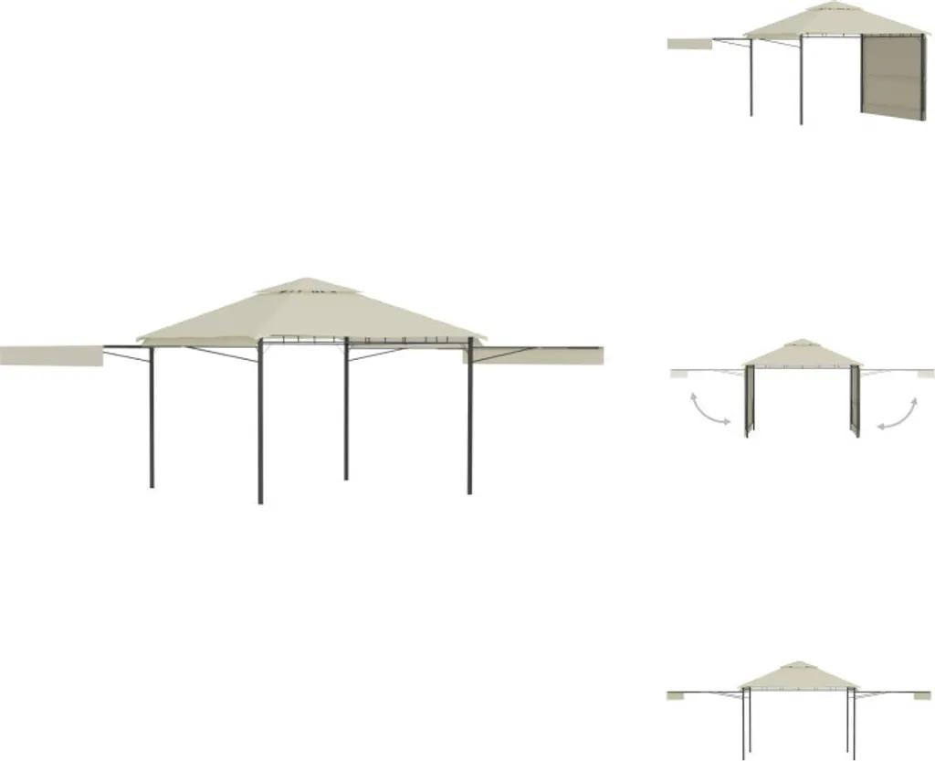 Tente de réception 3x3m vidaXL Pavillon de Jardin avec Toit Double Air