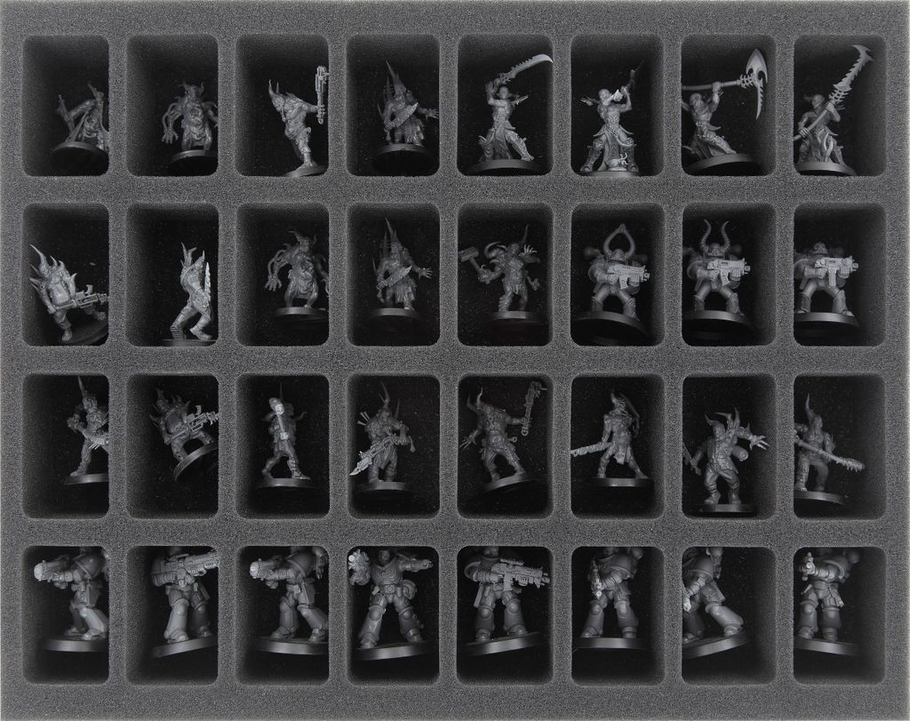 Schaumstoffeinlage für Death Guard mit 32 Fächern – 50mm Höhe
