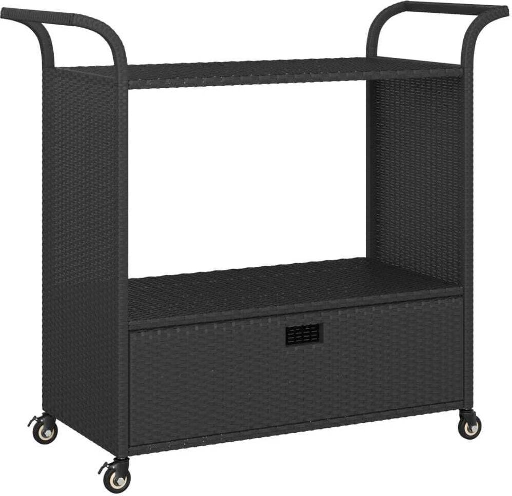 Carrello da bar con cassetto VidaXL, nero, 100x45x97 cm, in Immagine del prodotto 