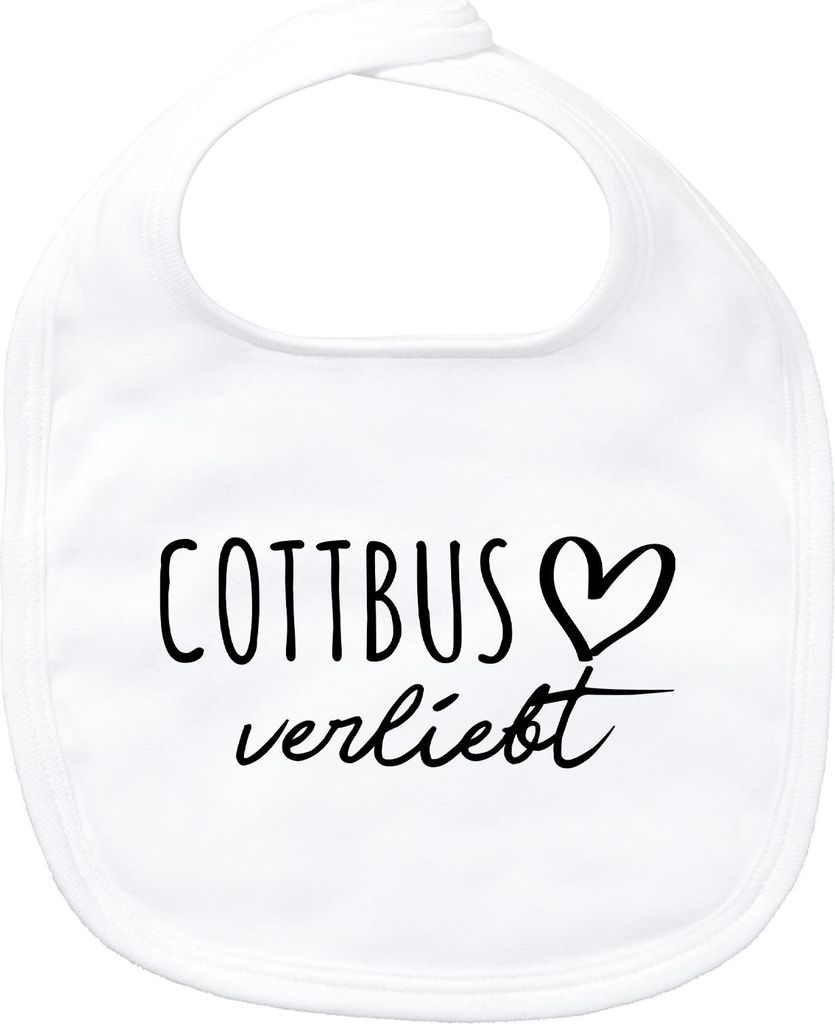 Huuraa Baby Lätzchen Cottbus verliebt White Klettverschluss Baumwolle Latz Geschenkidee