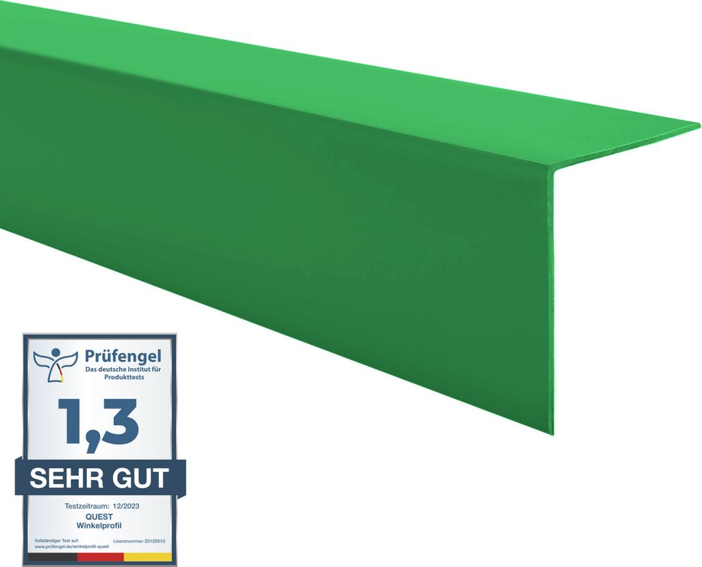 Winkelprofil QUEST 20x20 mm, Hart-PVC Kantenschutzprofil, Winkelleiste für Kanten und Ecken, Dekorativ, L-Form, KT, grasbewachsen, 200 cm