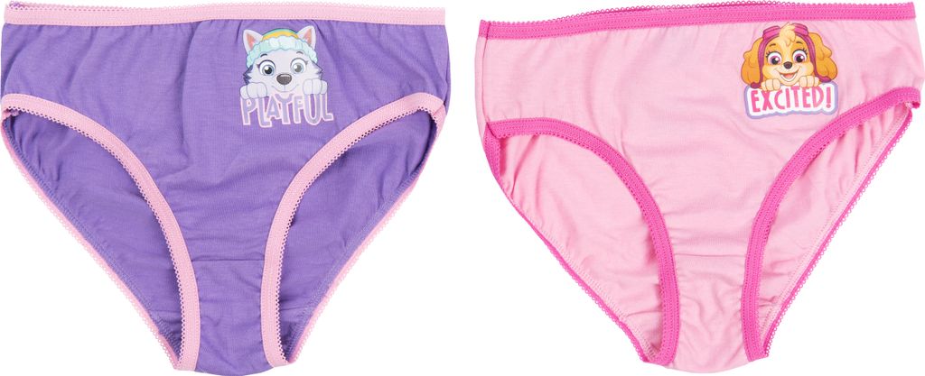 Paw Patrol Unterhose für Mädchen Kinder Panty Slip Unterwäsche Lila/Rosa (2er Pack) 122-128
