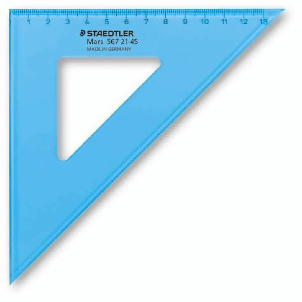 Équerre STAEDTLER 21cm 45/45 fini bleu : évitez les erreurs de mesure