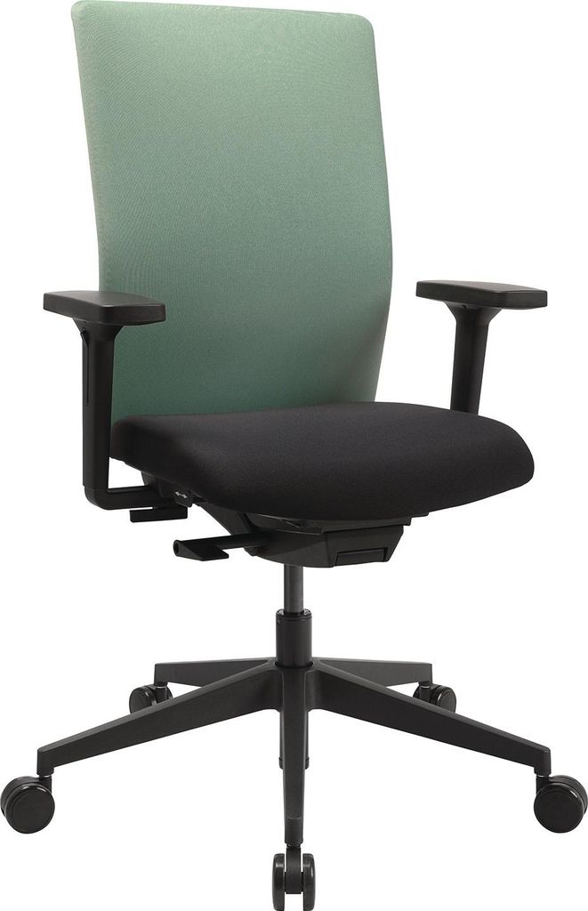 Bürodrehstuhl Synchr.-M.schwarz/mintgrün 420-540mm m.Lehnen Trgf.110kg