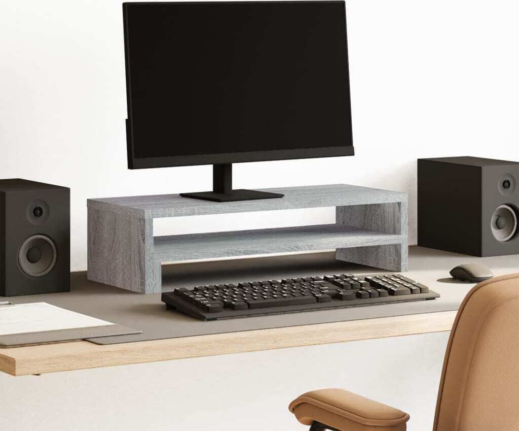 "2026 Promotion" Monitorständer Grau Sonoma 54x22x15 cm Holzwerkstoff - Monitorständer CC31449