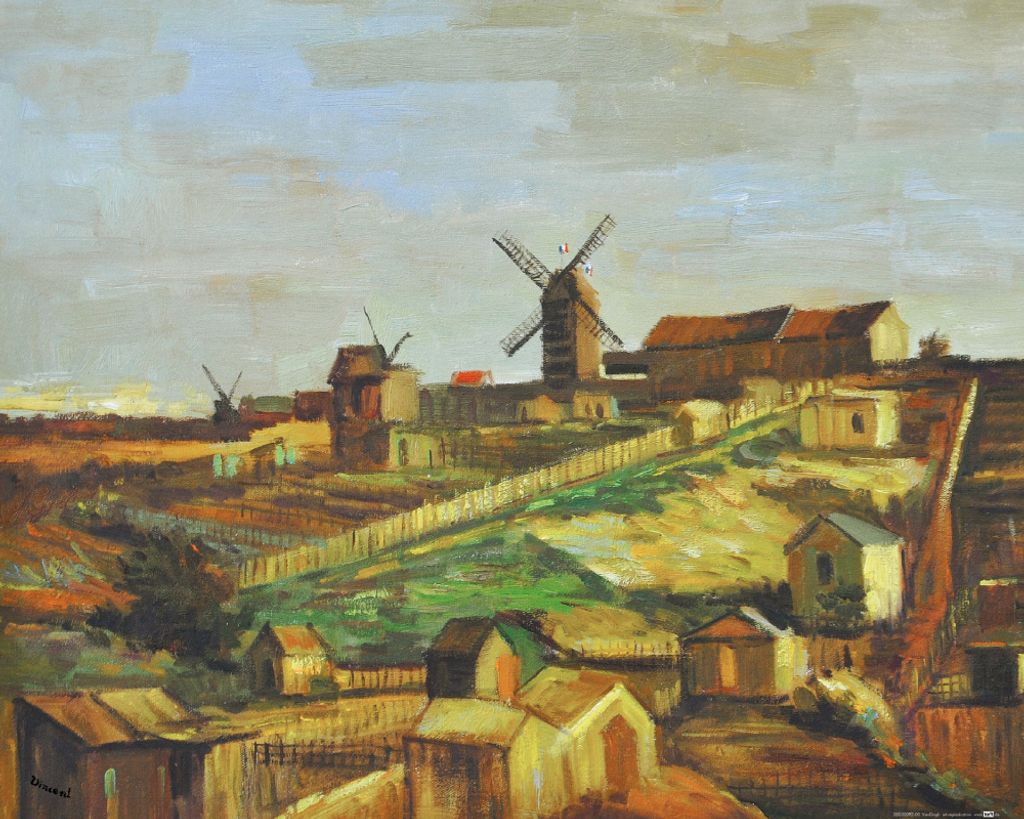 Vincent Van Gogh Kunstdruck Bild - Blick Auf Montmartre Mit Mühlen, 1886 (40 x 50 cm)