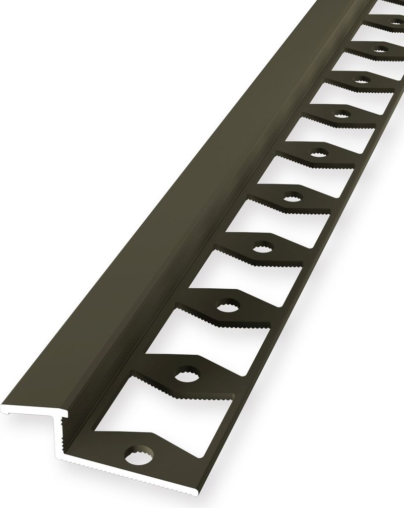 Rampenprofil Anpassungsprofil 8 x 11 x 2500 mm Ausgleichsprofil Einfasshöhe 6 - 8 mm Aluminium Geschlossen Gestanzt Bronze Küberit