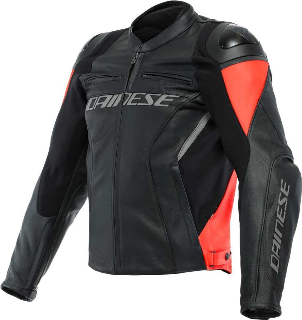 Dainese Racing 4 Motorrad Lederjacke (Black/Red,52)