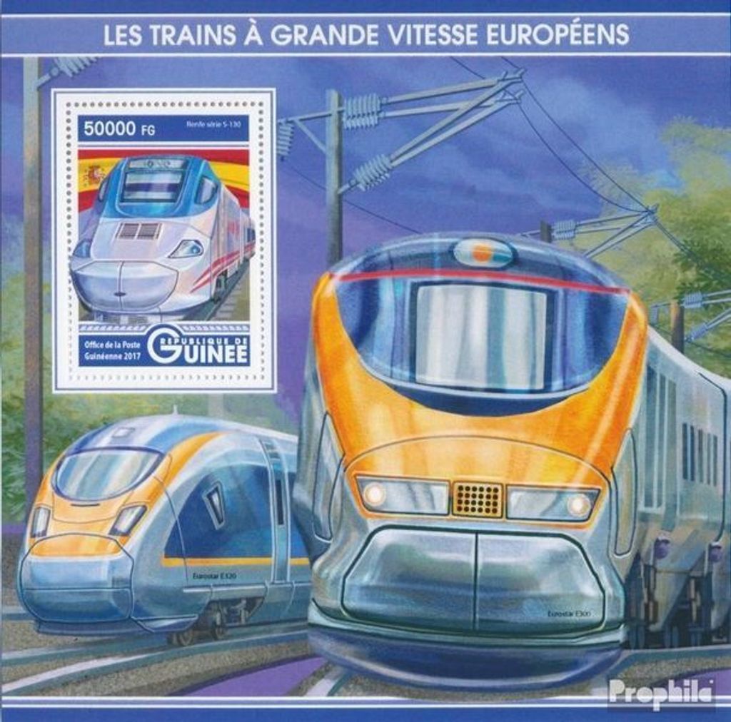 Briefmarken Guinea 2017 Mi Block 2773 (kompl. Ausgabe) postfrisch Züge
