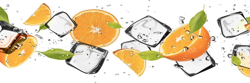 Tulup Leinwandbild - 125x50 cm - Wandkunst - Drucke auf Leinwand - Leinwanddruck - Essen & Getränke - Orange - Orangen Eis