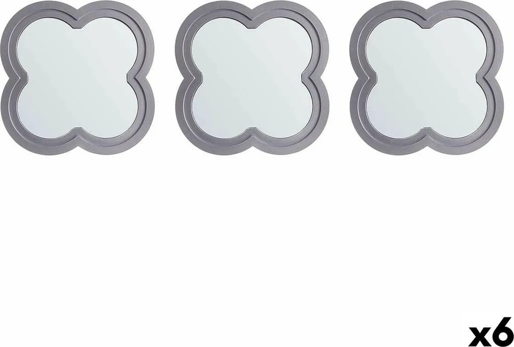 Miroir Fleur Argent 78cm en Polypropylène - Lot de 6 Design Contemporain