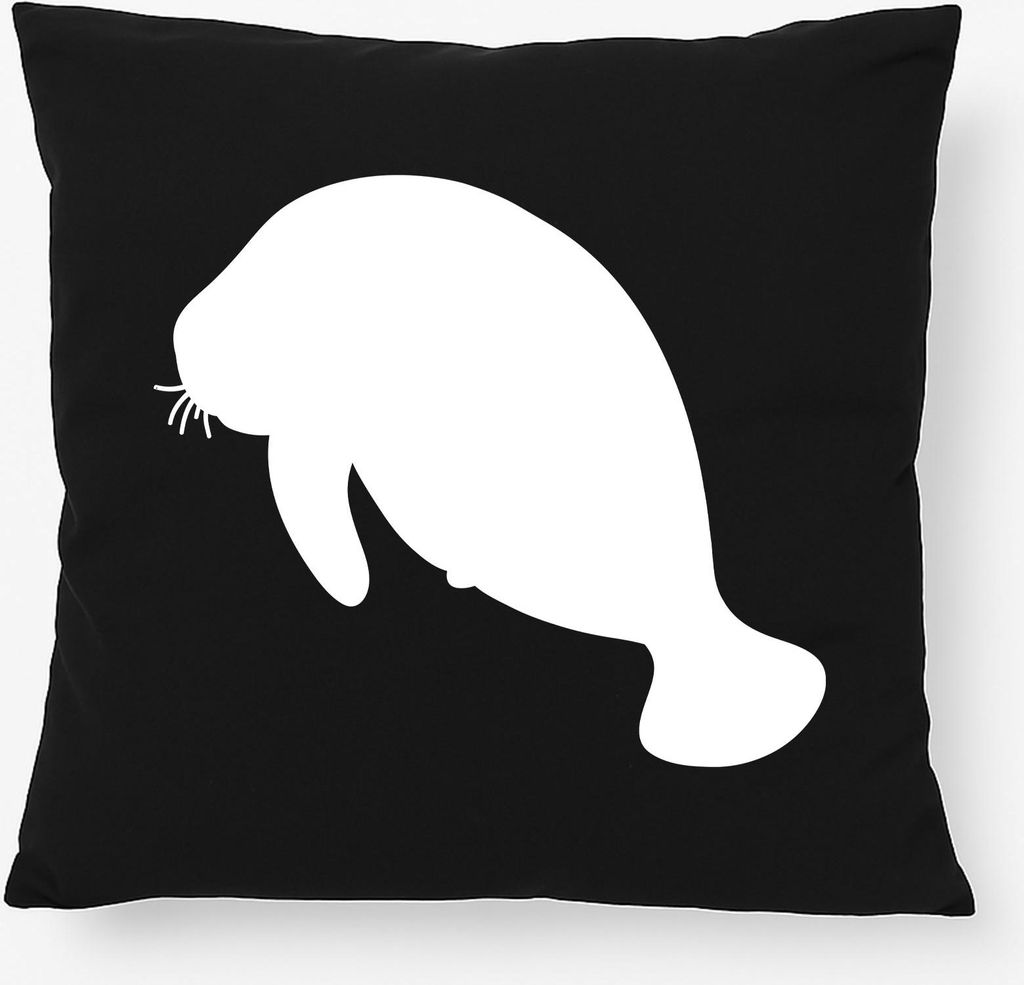 Huuraa Kissen Seekuh Silhouette 40x40cm mit Füllung Black Baumwolle Dekokissen Geschenkidee