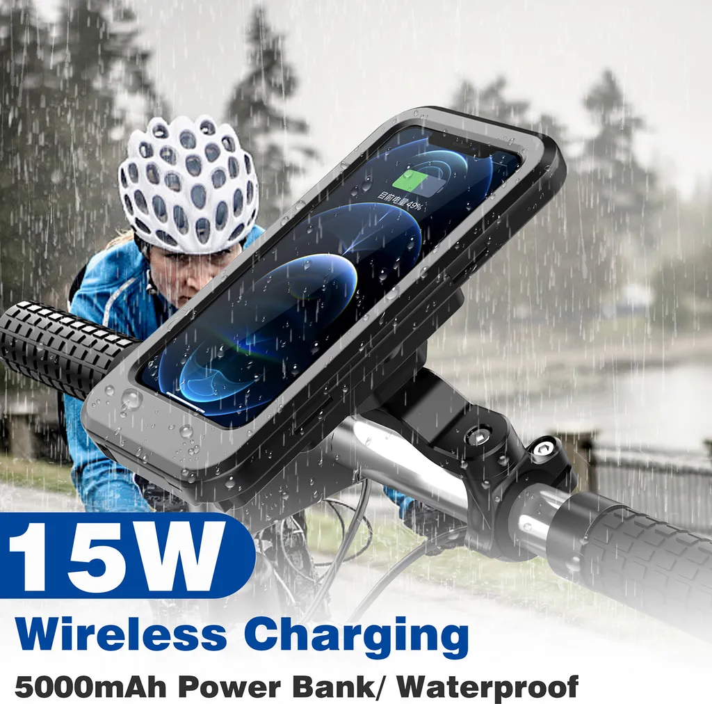 Supporto GPS Moto Wireless Charger IP66 per Viaggi e Off-Road