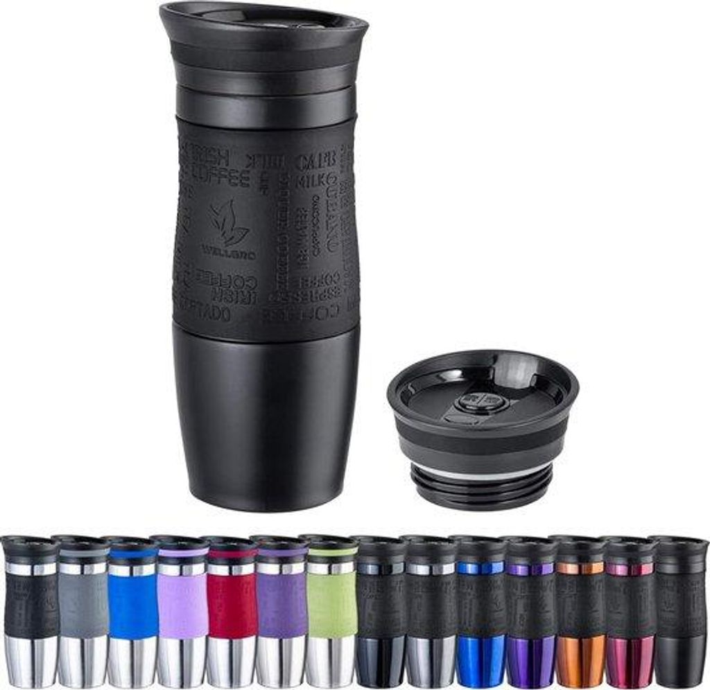 Thermobecher 400ml Edelstahl schwarz matt BPA-frei