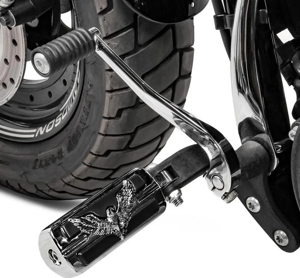 Repose-pieds Anti-vibration Chrome Eagle pour Harley-Davidson Custom