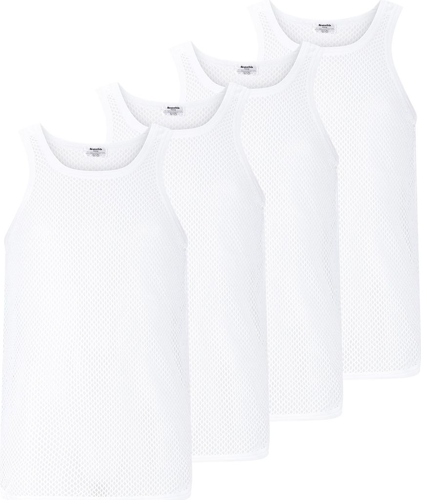 Resteröds 4er Pack Organic Baumwolle Unterhemd / Tanktop Luftige Mesh-Struktur, Aus Baumwolle, Weich und schnell trocknend