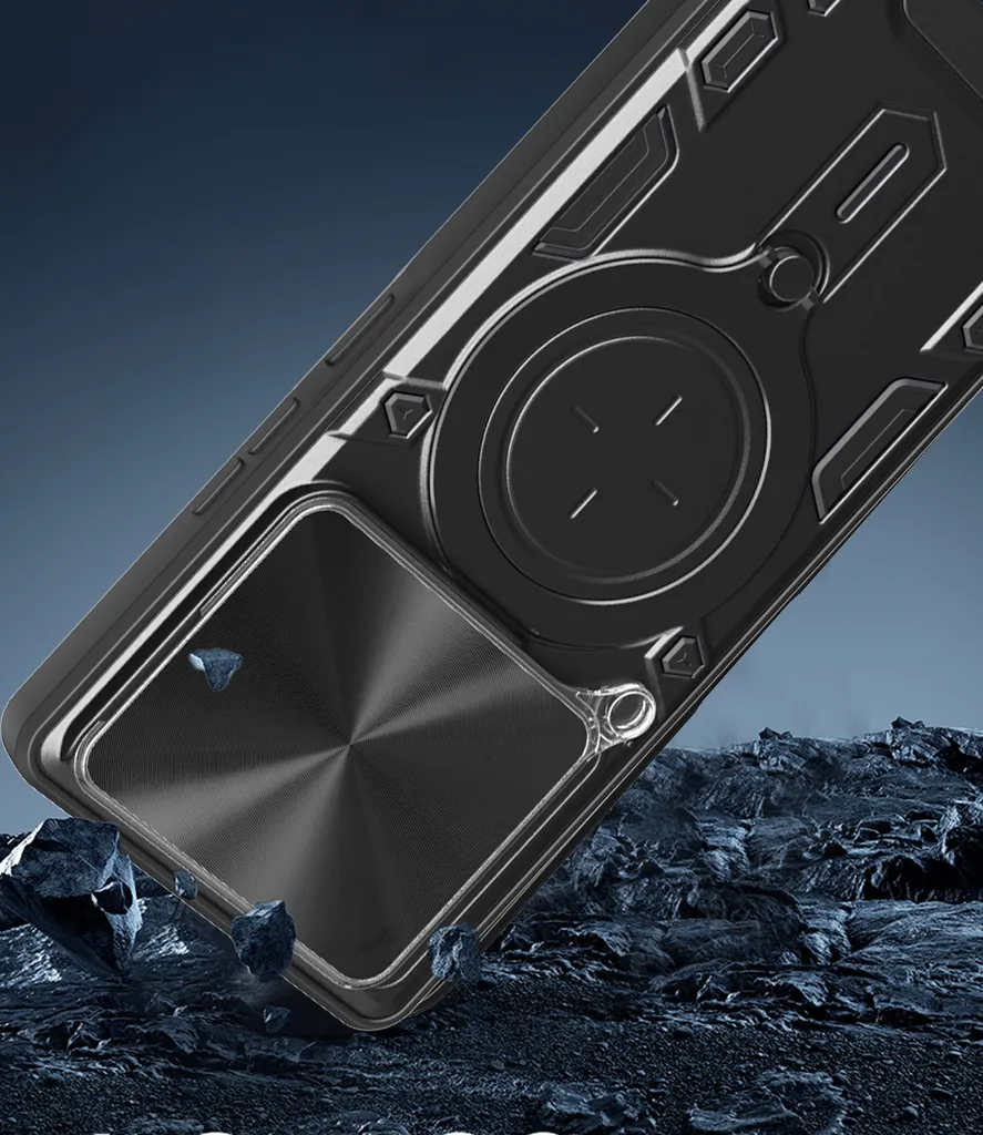 Custodia Tecno Pova 6 4G: Cover Blindata Argento con Anello e Protezione - 8