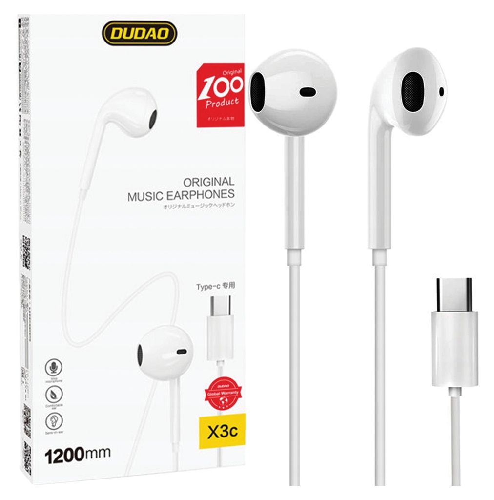 Dudao In-Ear Kopfhörer mit Usb Typ C Anschluss Weiß Produktbild 