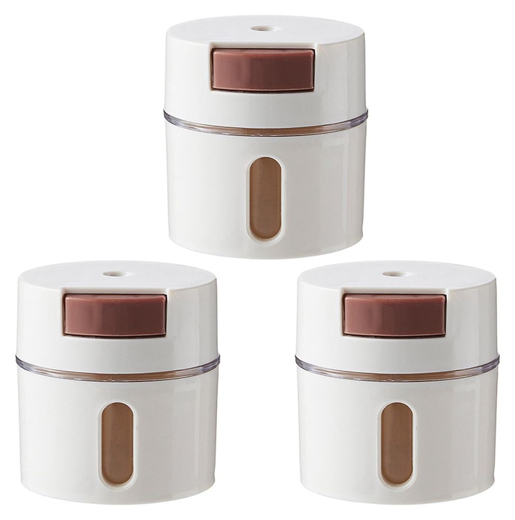 3-teiliges magnetisches Gewürzdosen-Set, wandmontierter Gewürzspender, Gewürzdosen aus Kunststoff, Schraubverschluss, doppelter Verschluss, dosi...