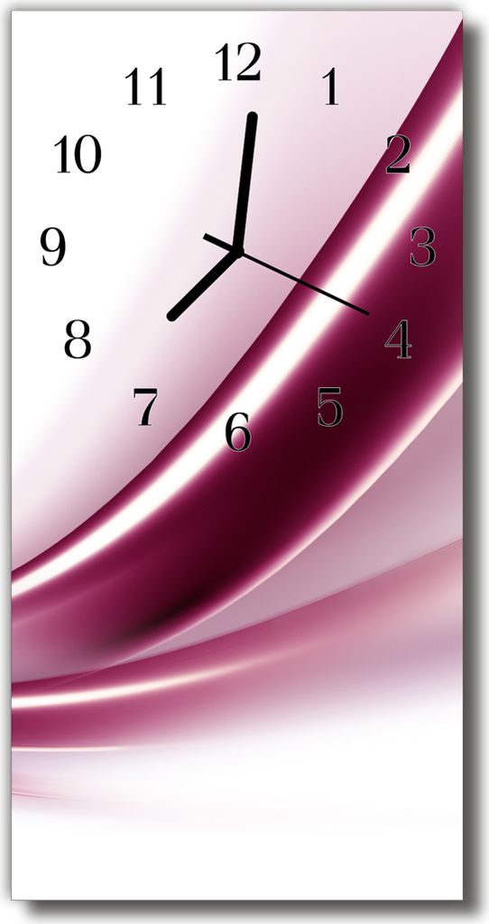 Tulup Glasuhr Wanduhr Küchenuhr Echt-Glas 30x60 Muster Rosa