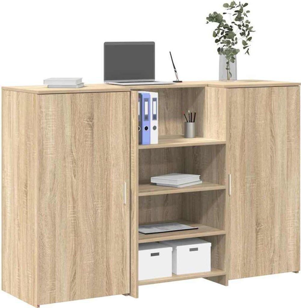 "SALE 2026"Empfangstheke - elegantes Design - Rezeptionstresen/Bürotisch - Sonoma-Eiche 155x50x103,5cm Holzwerkstoff Promotion512181 - Schreibtische