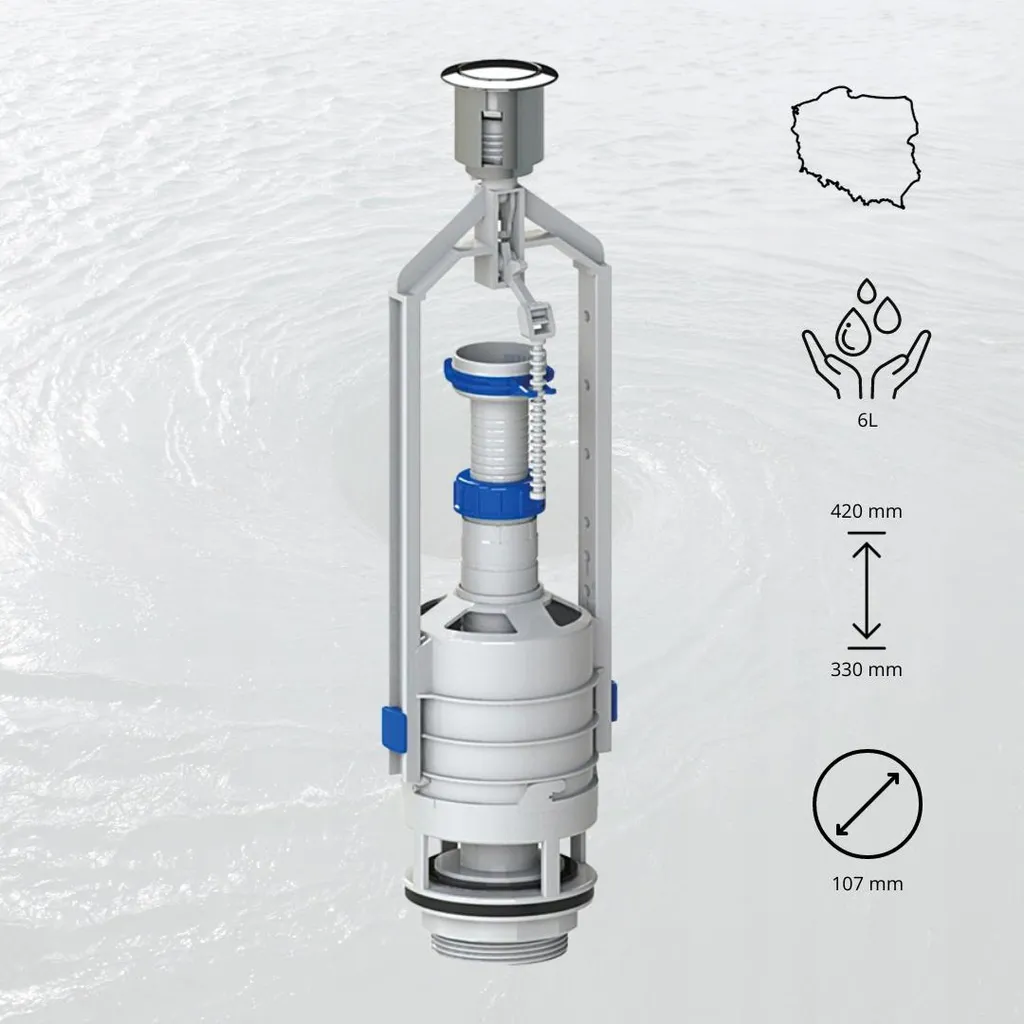 Mécanisme de chasse d'eau avec vanne de rinçage universelle pour WC