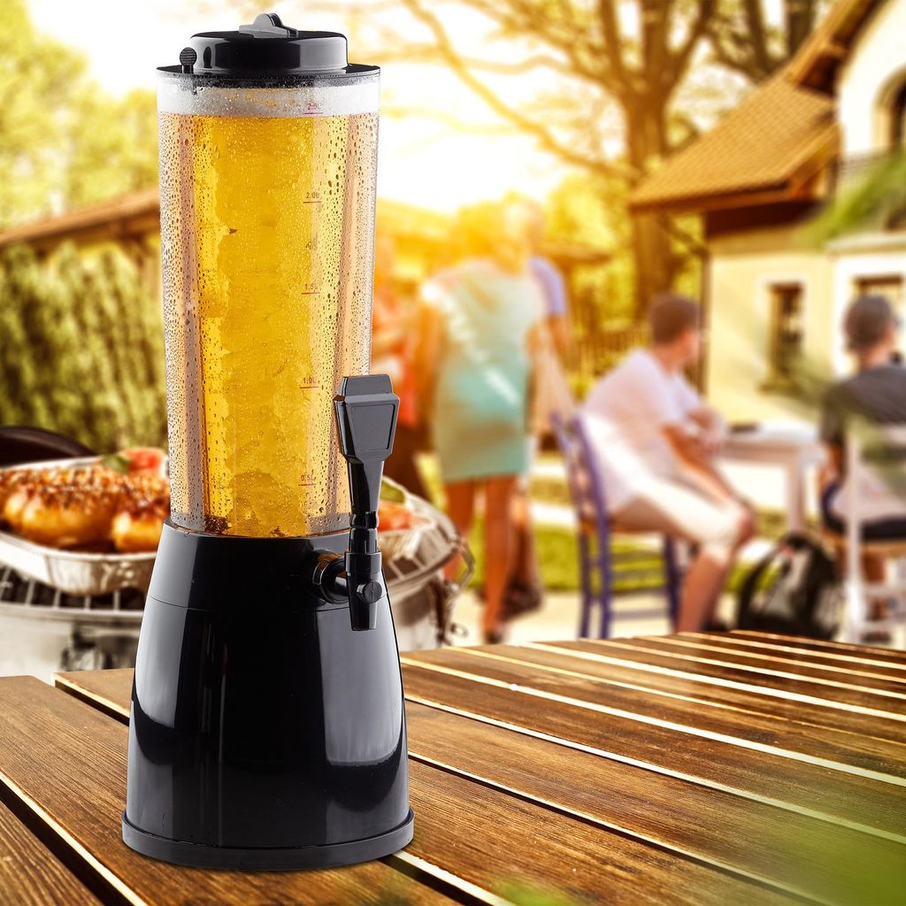 Biersäule mit Zapfhahn und integriertem 1,5 Liter Eisbehälter für kühle Getränke