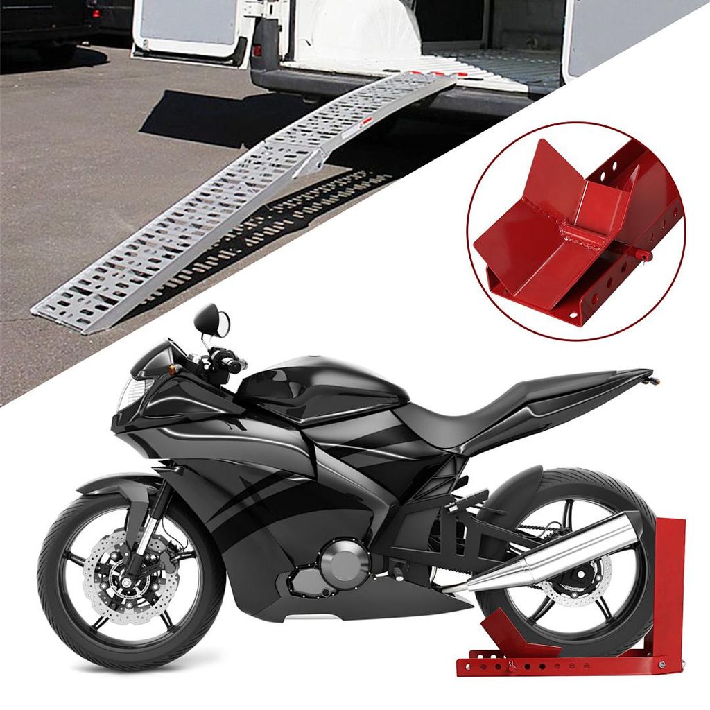 Vigevee Motorradständer Motorradwippe Montageständer Motorrad Anhänger Vorderrad Wippe Radhalterung Transportständer Motorrad Ständer