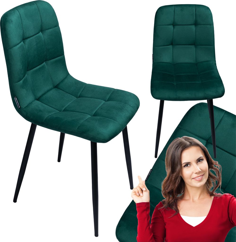 Krzesło tapicerowane welurowe do salonu jadalni velvet loft Zdjęcie produktu 