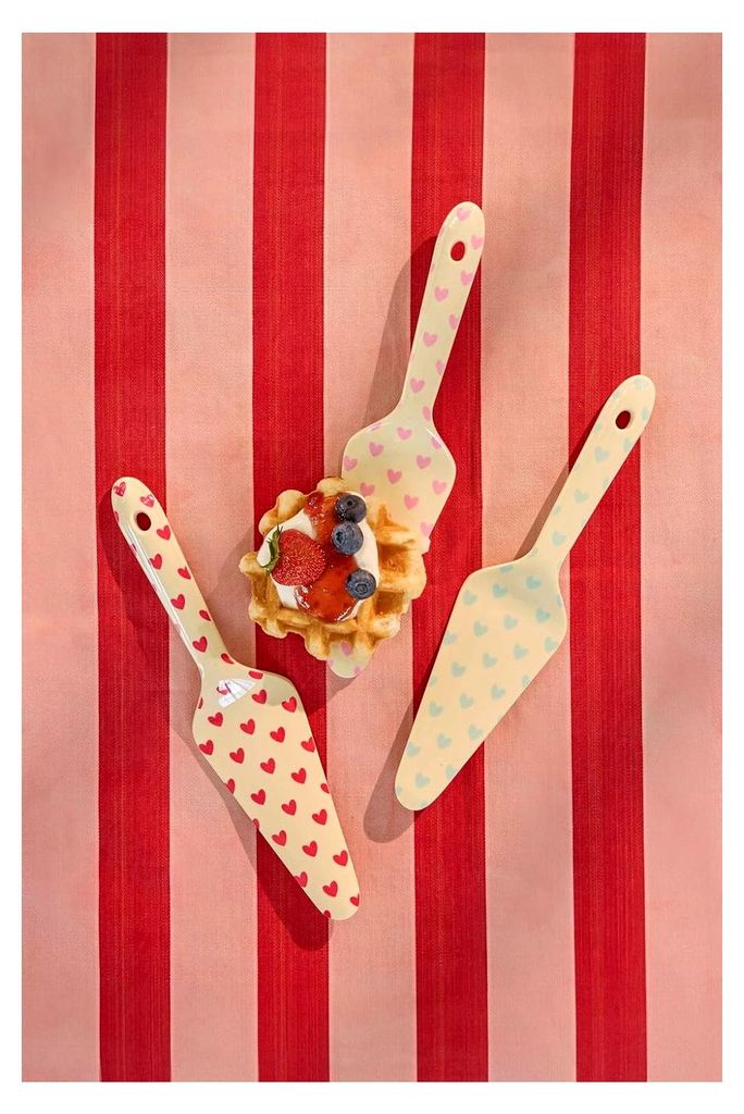 Tortenheber Kuchenheber - pink - Favorite Hearts Print mit Herzmuster, Melamin BPA-frei, spülmaschinengeeignet bis 70°C
