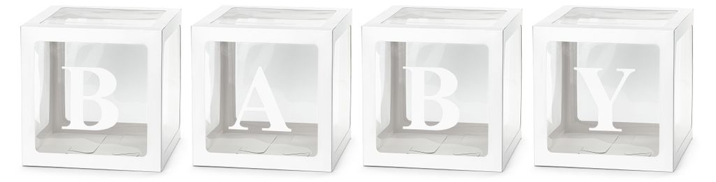 Kartonnen dozen voor ballonnen, babythema, 30x30 cm Productafbeelding 