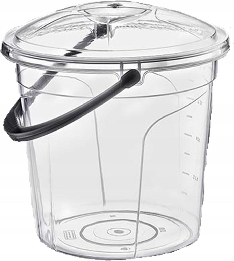 Transparenter Eimer 10L Mit Deckel Rund Transparent Mit Produktbild 