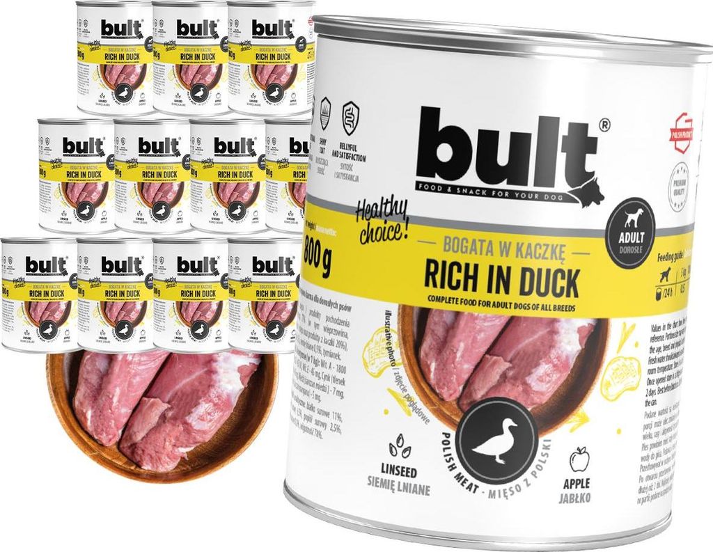Bult Nassfutter Für Hunde, Dose, Reich An Ente, Set 12X800G Immagine del prodotto 