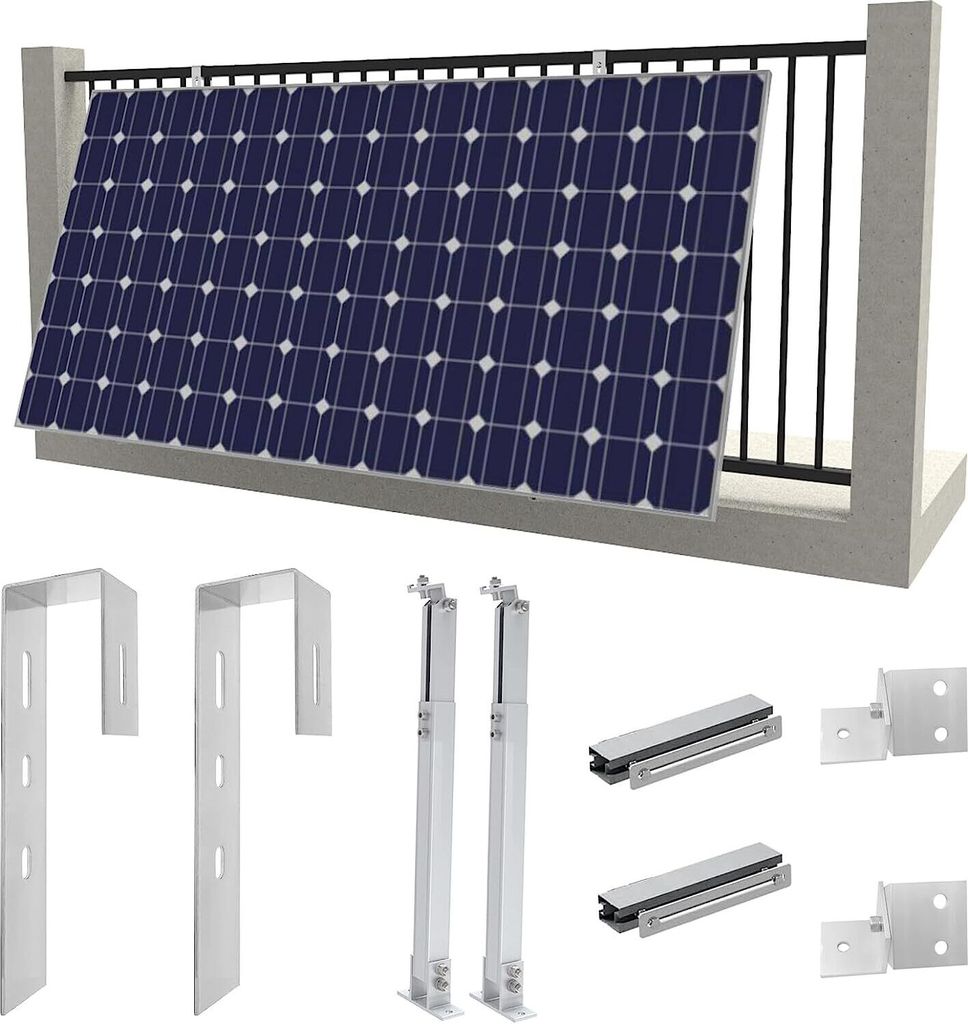 Balkonkraftwerkhalterung Solarmodule 15°-30° Solarpanel Produktbild 