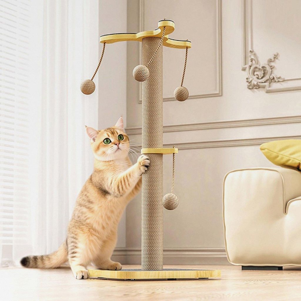 Für Katzen | Kratztonne Mit Sisal - Möbelschutz Mit Ball Zum Klettern Training Für Kitten Sofa Teppich Boden Wand