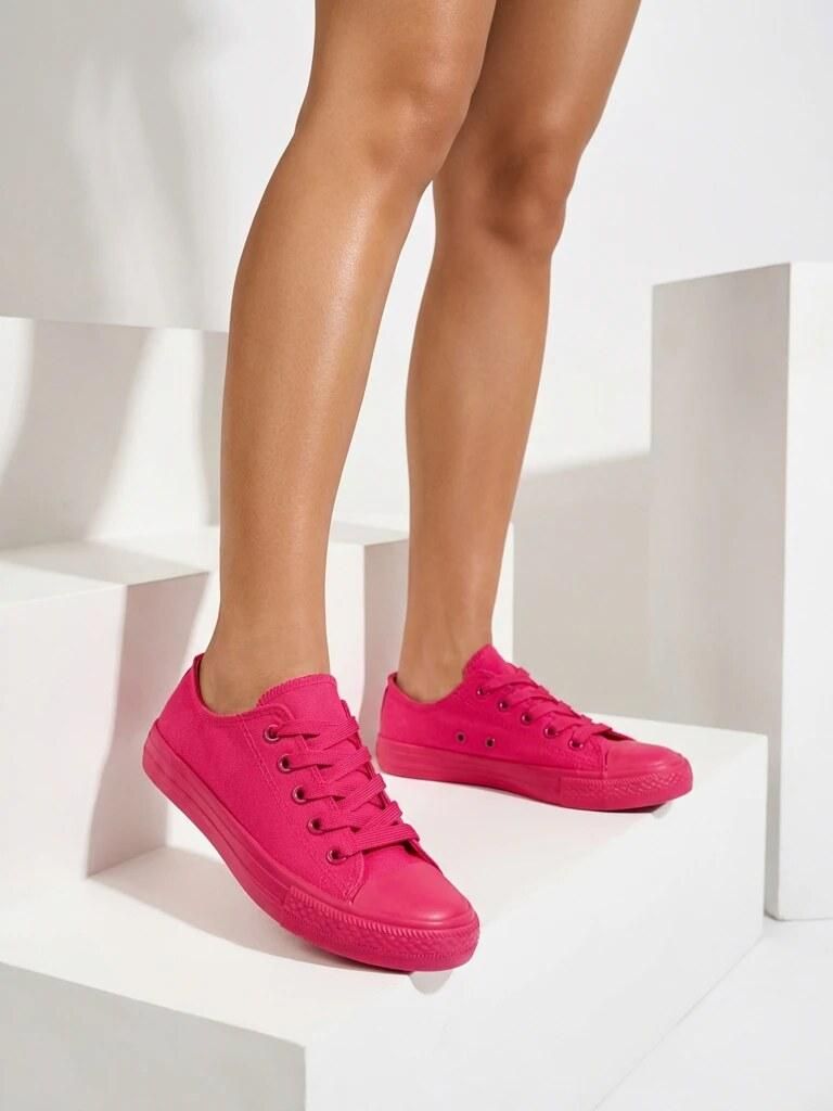 Rosa Sneaker mit runder Kappe und flacher Sohle, Größe 35 Produktbild 