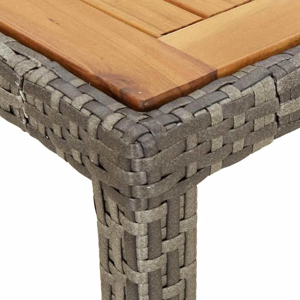 Table de Jardin en Poly Rotin Gris Résistant aux Intempéries 150x90 cm