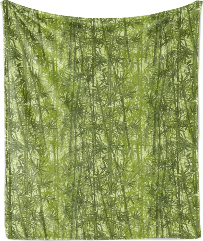 Plaid Morbido ABAKUHAUS Flanella Verde Foglie 125x175 Caldo Benessere