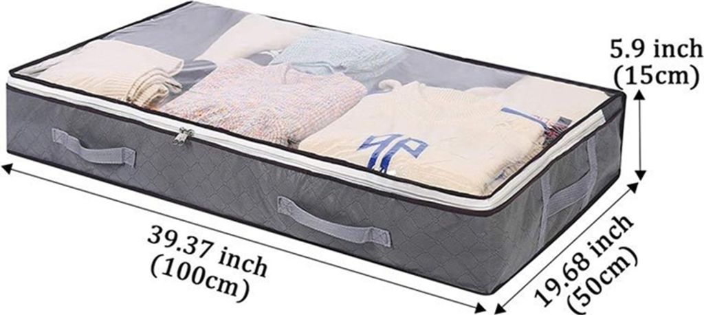 3 Stück 90L Groß Aufbewahrungstasche, Faltbare Unterbett Produktbild 7